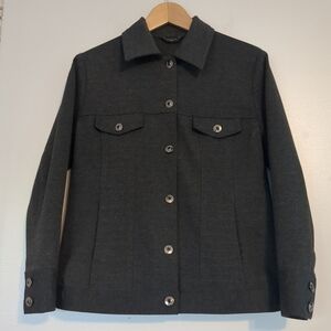 Simon Chang Blazer Jacket women's Size 6 Gray Button Accents Pockets Corpcore